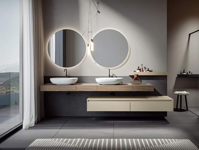 EOS 008 - Wall-mounted vanity unit with drawers _ Edoné by Agorà